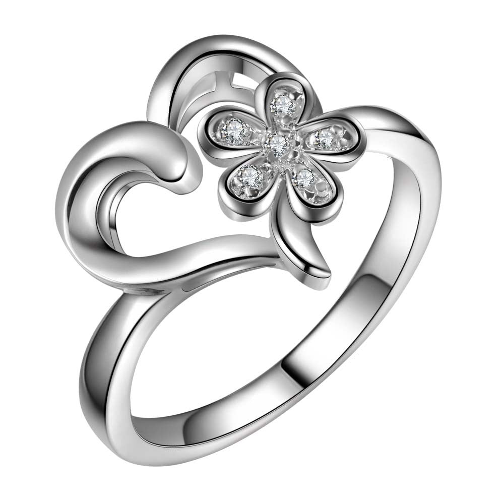 Love Heart Flower Ring