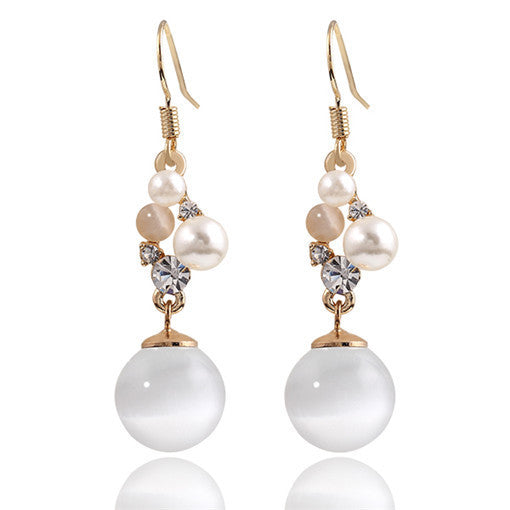 17KM Charm Opal Long Earrings