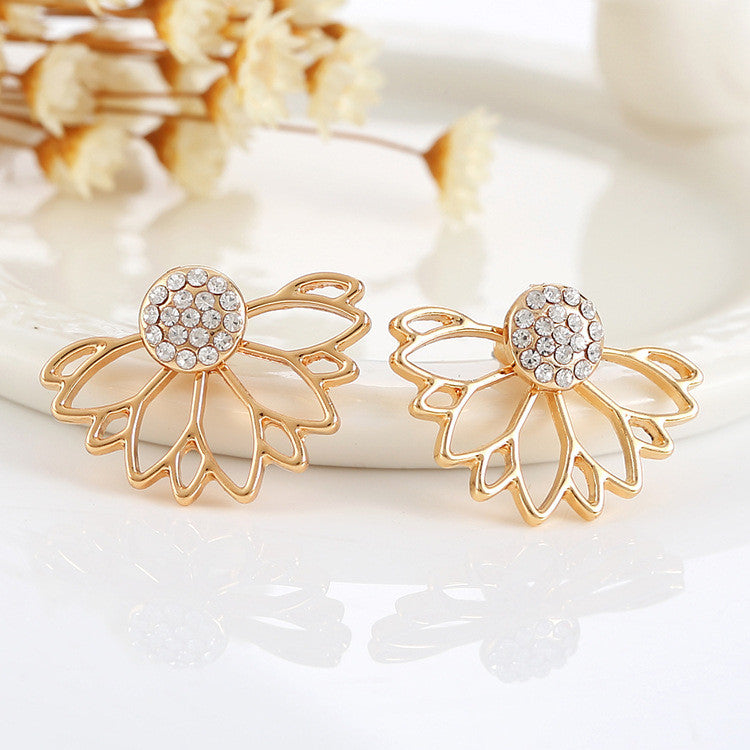 Hollow Out Leaf Stud Earrings