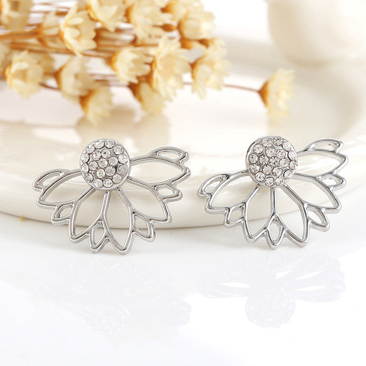 Hollow Out Leaf Stud Earrings