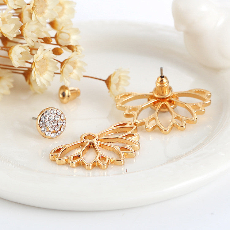 Hollow Out Leaf Stud Earrings