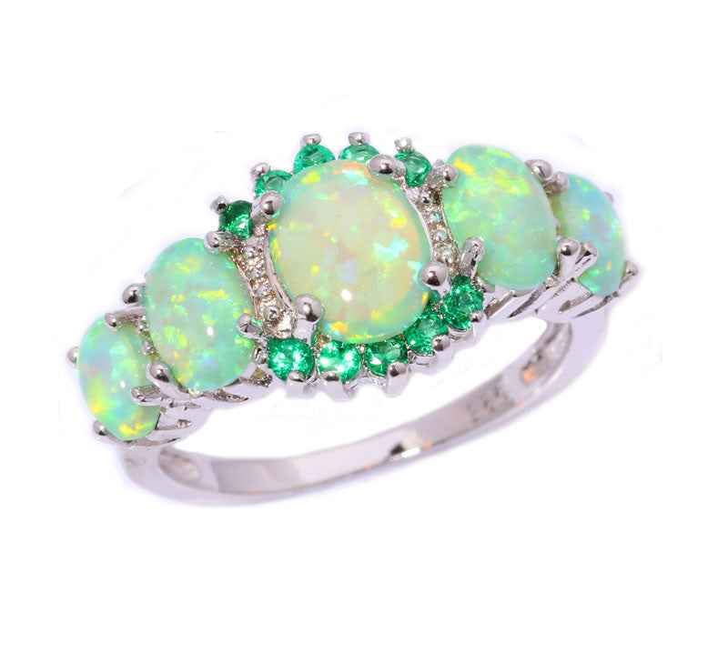 Green Fire Opal Ring