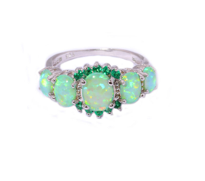 Green Fire Opal Ring