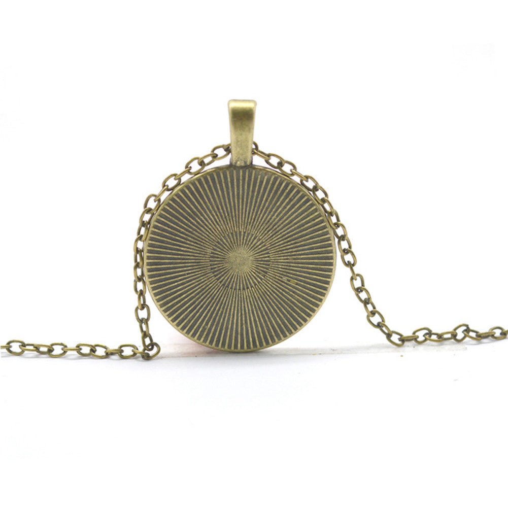 Bronze Silver Glass Necklace