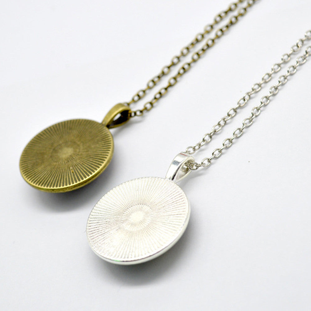 Bronze Silver Glass Necklace