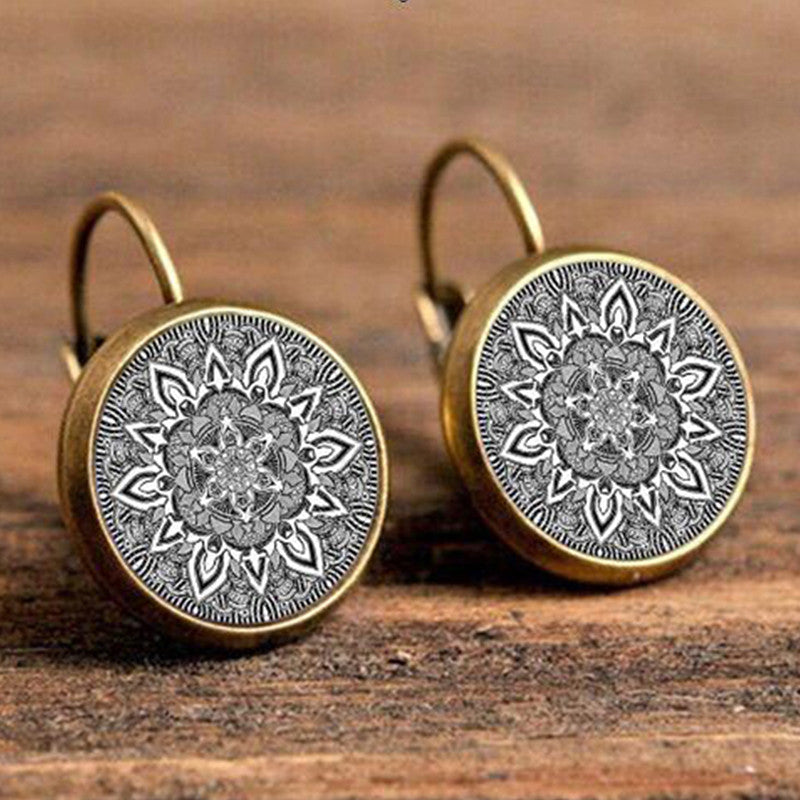 Charm Mandala Glass Earrings