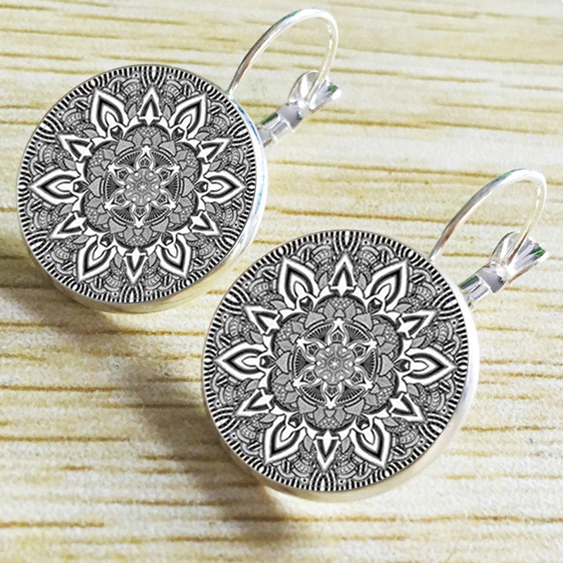 Charm Mandala Glass Earrings