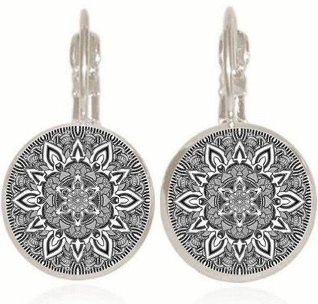 Charm Mandala Glass Earrings