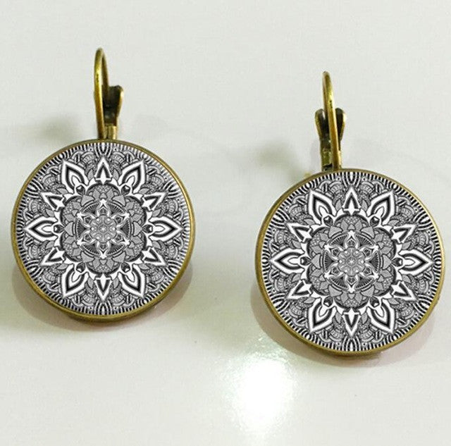 Charm Mandala Glass Earrings