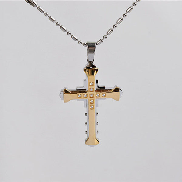 Fashion Crystal Cross Necklace