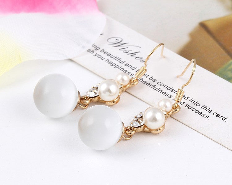17KM Charm Opal Long Earrings