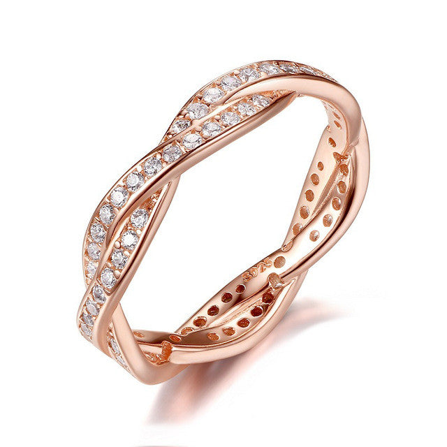 Braided Pave Silver Ring